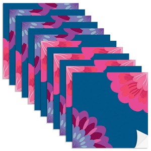 Adesivo para Azulejo Floresta Colorida Azul Marinho e Rosa