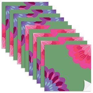 Adesivo para Azulejo Floresta Colorida Verde e Rosa