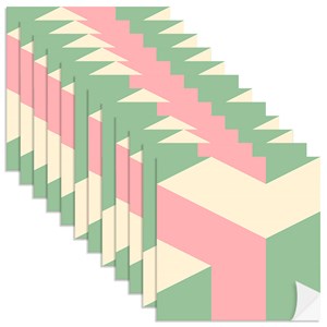 Adesivo para Azulejo Geométrico Bumerangue Verde e Rosa