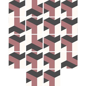 Adesivo para Azulejo Geométrico Bumerangue Vermelho e Preto
