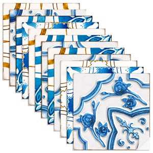 Adesivo para Azulejo Motivos Portugueses Azul e Amarelo