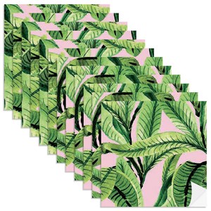 Adesivo para Azulejo Paisagem Tropical Rosa e Verde