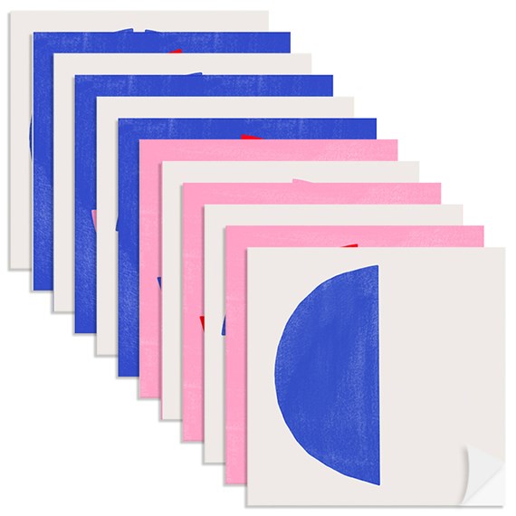 Adesivo para Azulejo Tela Azul Rosa e Azul
