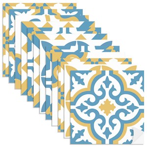 Adesivo para Azulejo Tradicional Azul e Amarelo