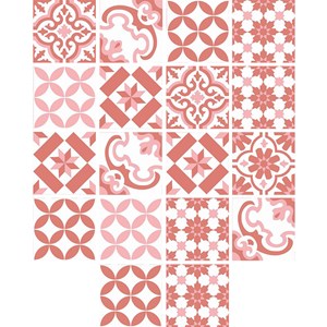 Adesivo para Azulejo Tradicional Rosa