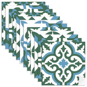 Adesivo para Azulejo Tradicional Verde e Azul