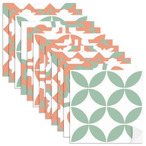 Adesivo para Azulejo Tradicional Verde e Laranja
