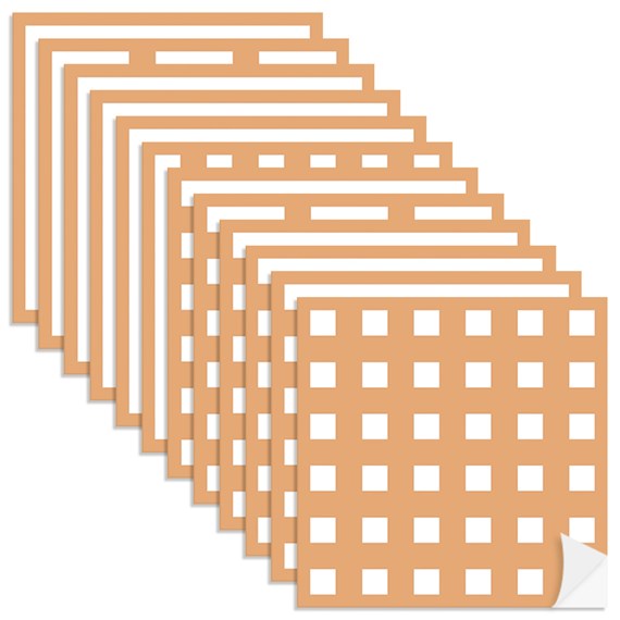 Adesivo para Azulejo Xadrez Geométrico Laranja