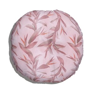 Almofada de Chão Redonda Folhagem Clássica Rosa