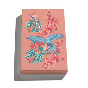Canvas Flor de Arara III Rosa e Azul