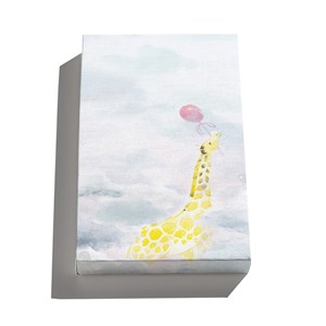 Canvas Girafa Rosa e Amarelo