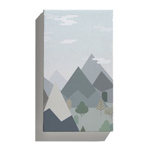 Canvas Montanhas Gráficas Azul e Marrom