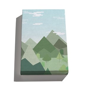 Canvas Montanhas Gráficas Verde e Azul
