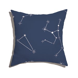Capa de Almofada Constelações Azul Marinho e Branco