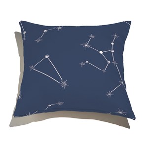 Capa de Almofada Constelações Azul Marinho e Branco