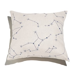 Capa de Almofada Constelações Branco e Azul Marinho