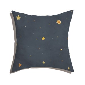 Capa de Almofada Estrelas Azul Marinho e Amarelo