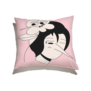 Capa de Almofada Funny Dreams II Rosa e Branco