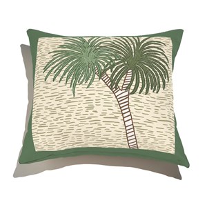 Capa de Almofada Palmeira rabiscada II Verde e Bege