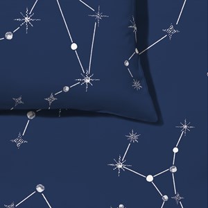 Capa de Edredom Constelações Azul Marinho e Branco
