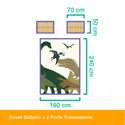 Capa de Edredom Dinos fósseis Bege e Verde