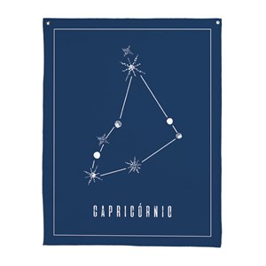 Flâmula Constelações Capricórnio Azul Marinho e