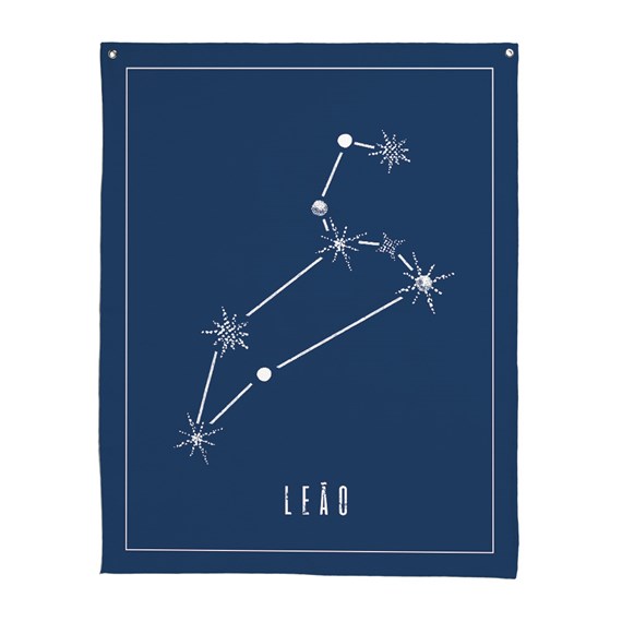 Flâmula Constelações Leão Azul Marinho e