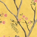 Painel Floral Japonaisserie Amarelo e Vermelho I