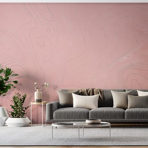 Painel Linhas Topografias Rosa e Branco