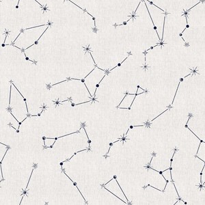Papel de Parede Constelações Branco e Azul Marinho