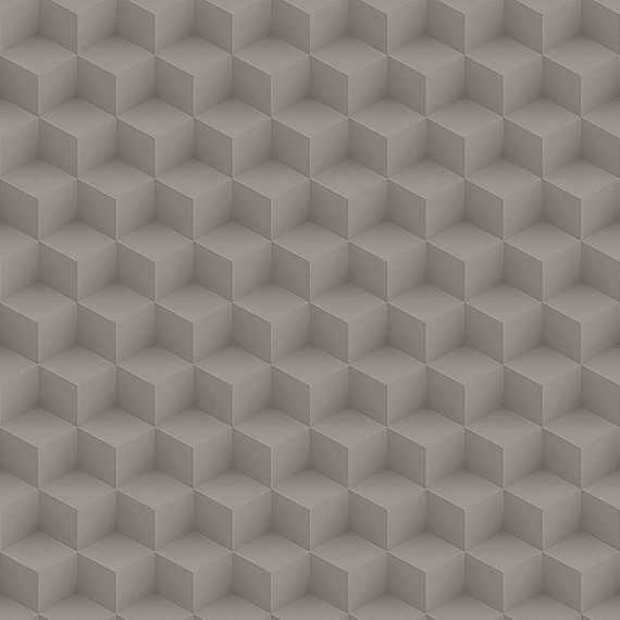 Papel de Parede Cubos Escher Marrom