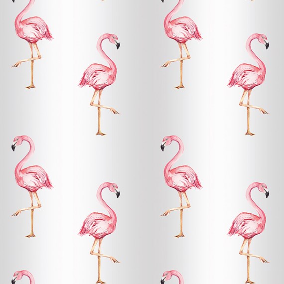 Papel de Parede Flamingos Cinza I