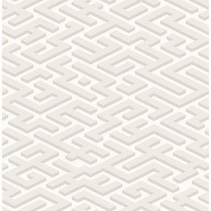 Papel de Parede Geométrico Labirinto Cinza e Branco