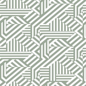 Papel de Parede Geométrico Linhas Grossas Branco e Verde I