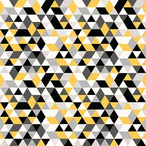 Papel de Parede Mosaico Triângulos Amarelo e Preto