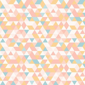 Papel de Parede Mosaico Triângulos Laranja e Rosa