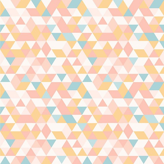 Papel de Parede Mosaico Triângulos Laranja e Rosa