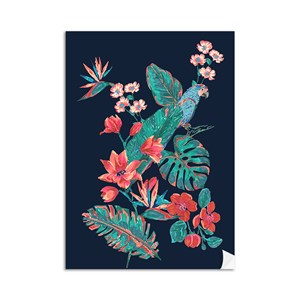 Poster Flor de Arara Azul e Azul Marinho