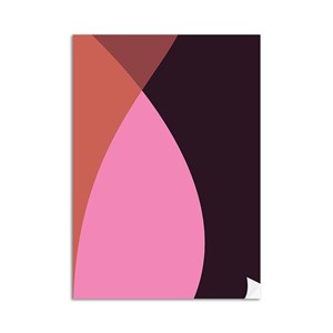 Poster Lugar Abstrato II Rosa e Laranja