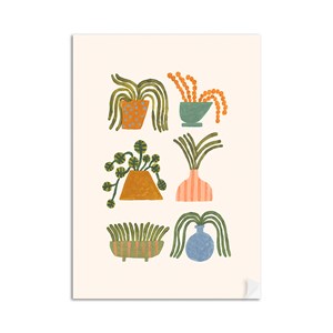 Poster Plantas Exóticas Bege e Laranja