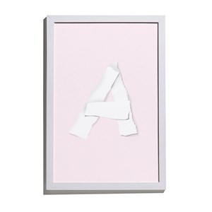 Quadro ABC Rosa e Branco A