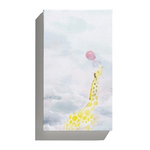 Quadro em Canvas Girafa Rosa e Amarelo