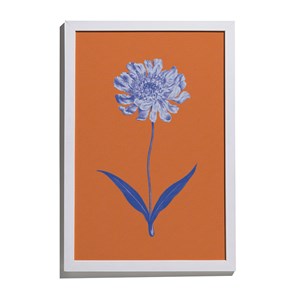 Quadro Floral Psicodélico Laranja e Azul