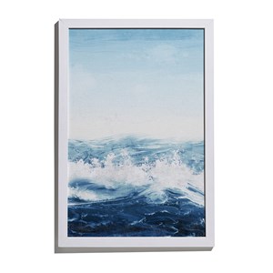 Quadro Mar Realista Azul e Azul Marinho