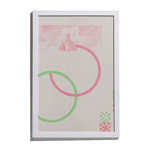 Quadro Serigrafia Verde e Rosa I