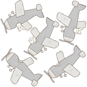 Sticker Aviões Cinza