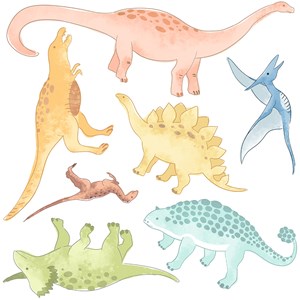 Sticker Dinossauros Amarelo e Verde