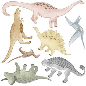 Sticker Dinossauros Bege e Cinza