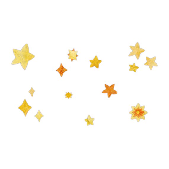 Sticker Estrelas Amarelo e Laranja